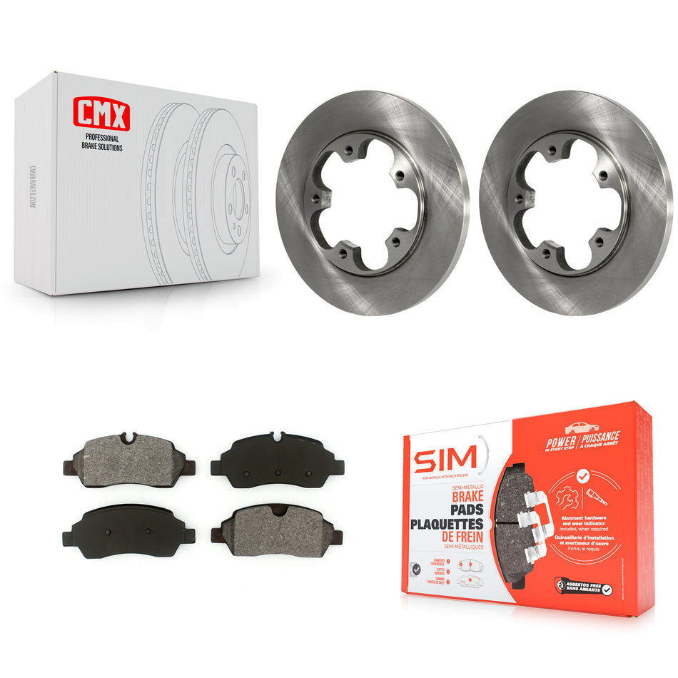 Rear Disc Brake Rotors And Semi-Metallic Pads Kit For Ford Transit-250 Transit-350 Transit-150 HD With 5 Lug Wheels K8S-101646
