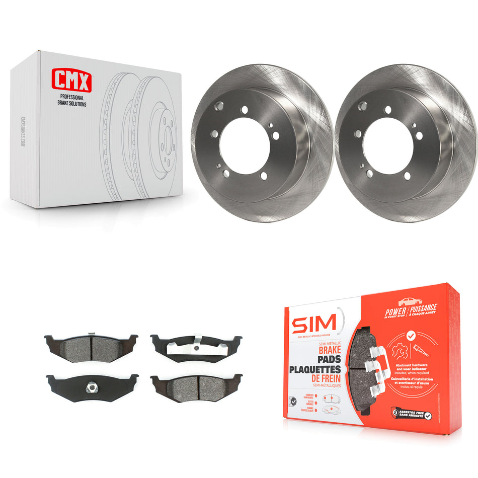 Rear Disc Brake Rotors And Semi-Metallic Pads Kit For 2000 Dodge Stratus With 14" Factory Wheels K8S-101654