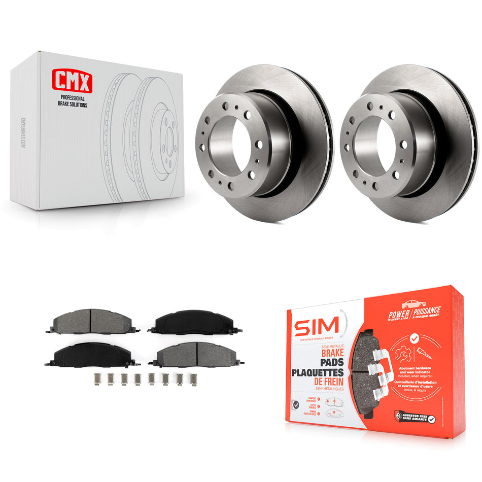 Rear Disc Brake Rotors And Semi-Metallic Pads Kit For Ram 2500 3500 1500 Dodge K8S-101684