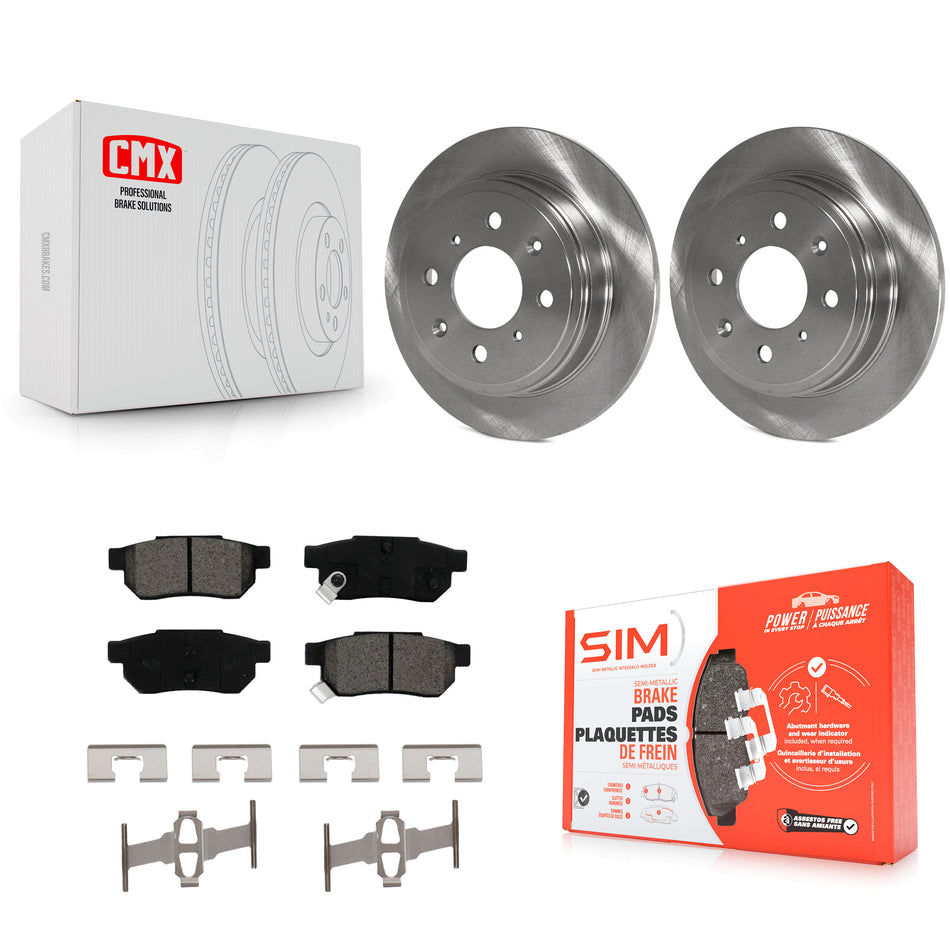 Rear Disc Brake Rotors And Semi-Metallic Pads Kit For Honda Civic Acura Integra del Sol CRX Accord Prelude EL K8S-101690