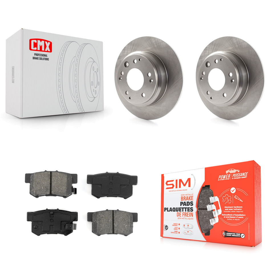 Rear Disc Brake Rotors And Semi-Metallic Pads Kit For Acura Honda Odyssey Legend RL Isuzu Oasis K8S-101694