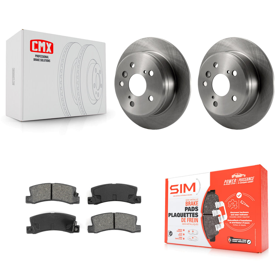 Rear Disc Brake Rotors And Semi-Metallic Pads Kit For Toyota Camry Lexus ES300 Solara K8S-101695