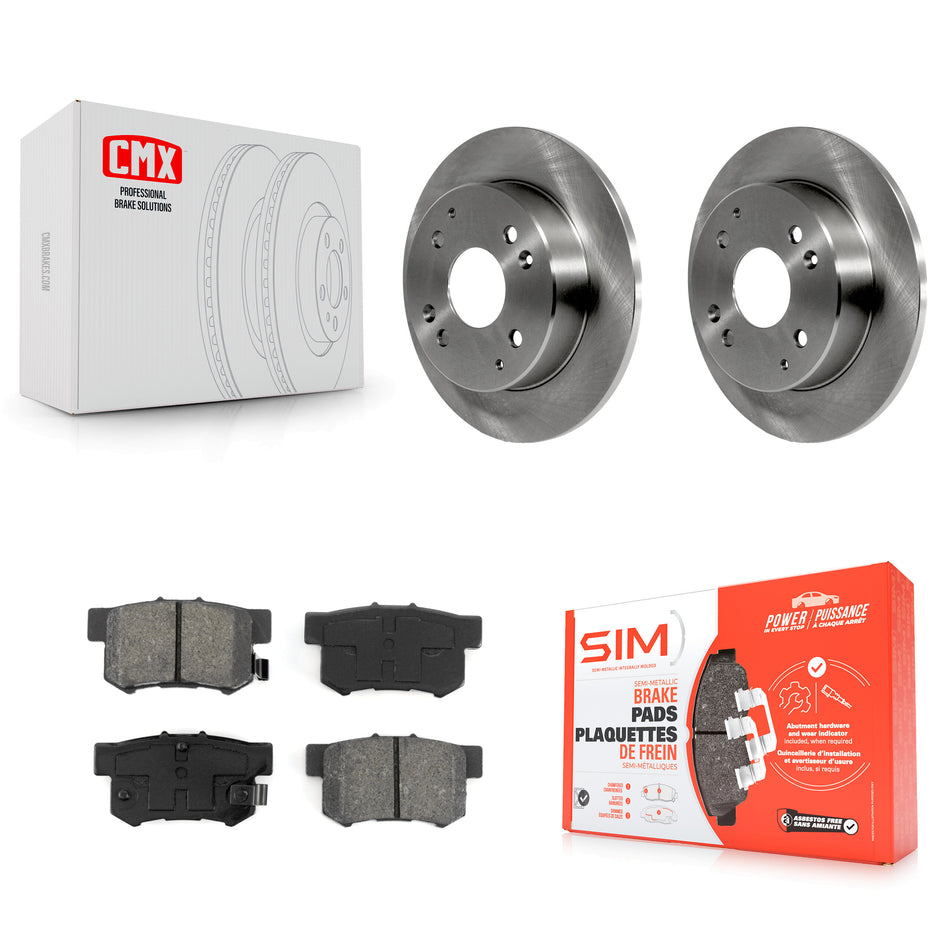 Rear Disc Brake Rotors And Semi-Metallic Pads Kit For Honda Accord Acura CL K8S-101700