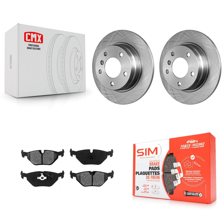 Rear Disc Brake Rotors And Semi-Metallic Pads Kit For BMW 325i 328i 325is 318is 318i 320i K8S-101701