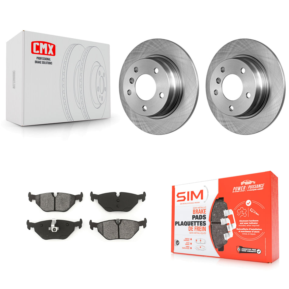 Rear Disc Brake Rotors And Semi-Metallic Pads Kit For BMW 318i 328i 328is 323is 318is K8S-101702