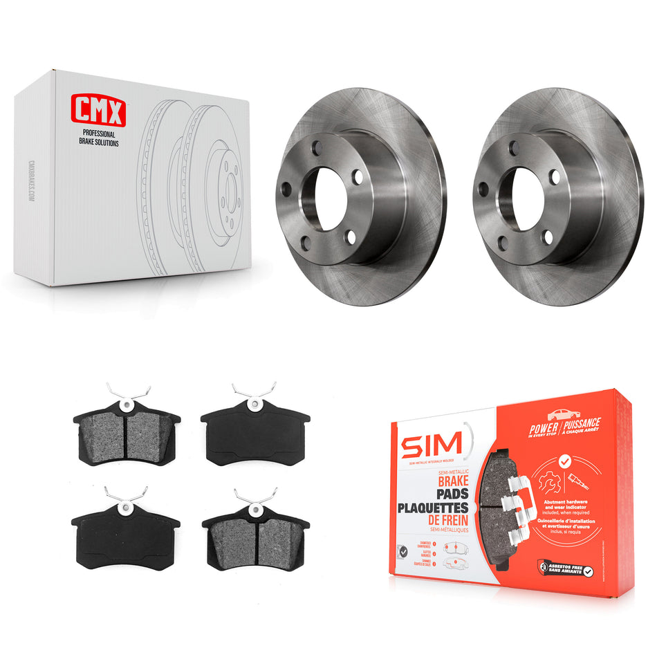 Rear Disc Brake Rotors And Semi-Metallic Pads Kit For Volkswagen Passat Audi A6 K8S-101707