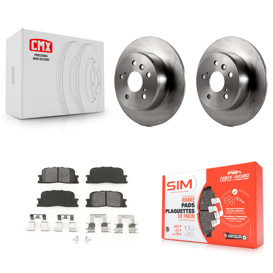 Rear Disc Brake Rotors And Semi-Metallic Pads Kit For 2001-2003 Toyota Highlander FWD K8S-101712