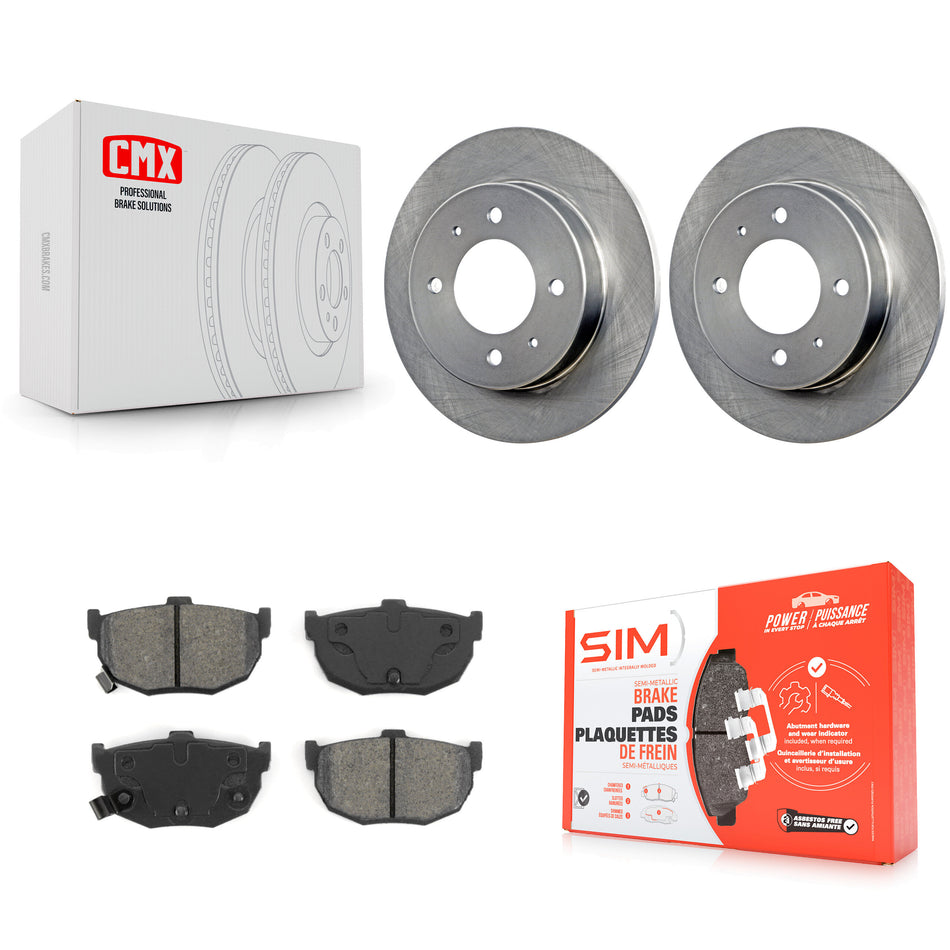 Rear Disc Brake Rotors And Semi-Metallic Pads Kit For Hyundai Elantra Tiburon K8S-101718