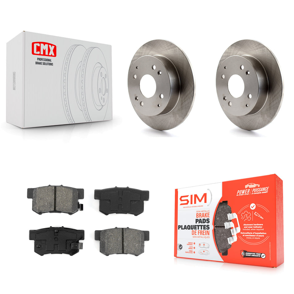 Rear Disc Brake Rotors And Semi-Metallic Pads Kit For Honda Accord Acura CL K8S-101720