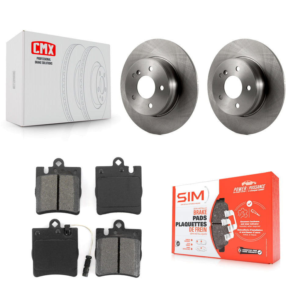 Rear Disc Brake Rotors And Semi-Metallic Pads Kit For Mercedes-Benz E320 C230 C240 CLK320 CLK350 C320 C280 E430 SLK350 CLK430 C350 SLK300 K8S-101728