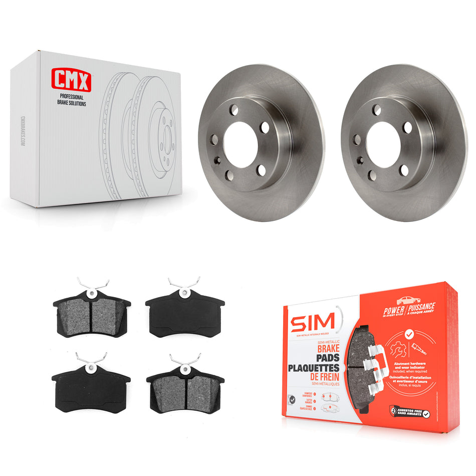 Rear Disc Brake Rotors And Semi-Metallic Pads Kit For Volkswagen Jetta Beetle Golf Audi TT City K8S-101732