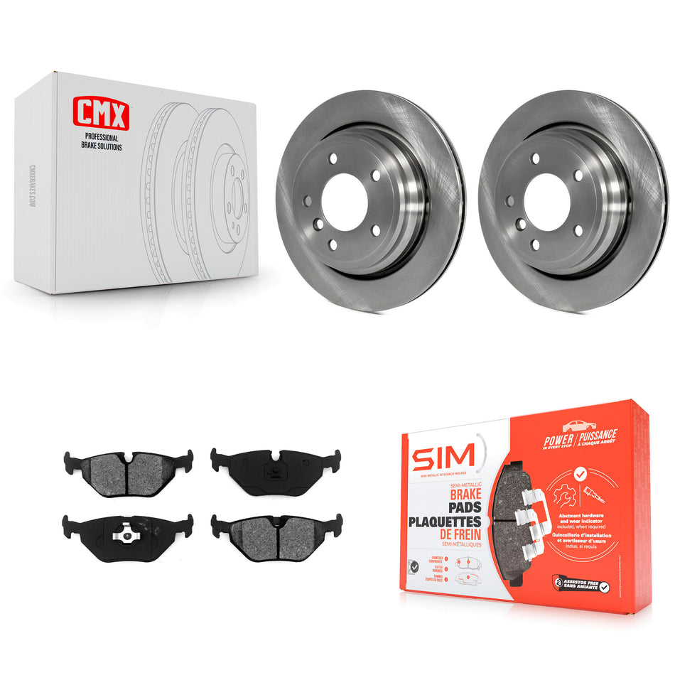 Rear Disc Brake Rotors And Semi-Metallic Pads Kit For BMW 528i 530i 525i 540i K8S-101734