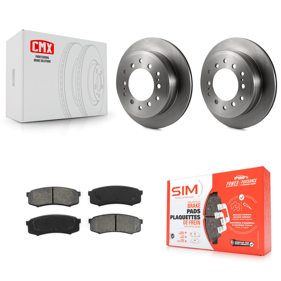 Rear Disc Brake Rotors And Semi-Metallic Pads Kit For Toyota 4Runner Sequoia FJ Cruiser Lexus GX470 K8S-101737