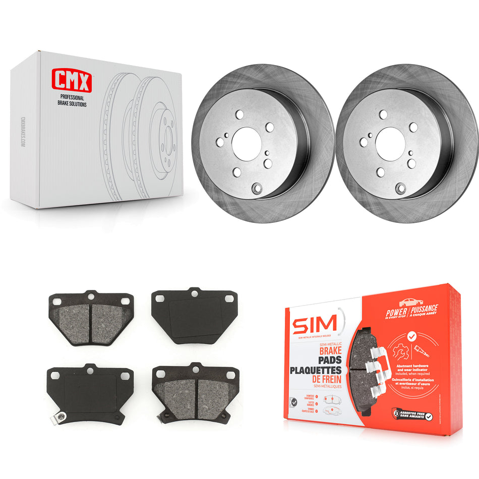 Rear Disc Brake Rotors And Semi-Metallic Pads Kit For Toyota Corolla Matrix Pontiac Vibe Celica K8S-101739