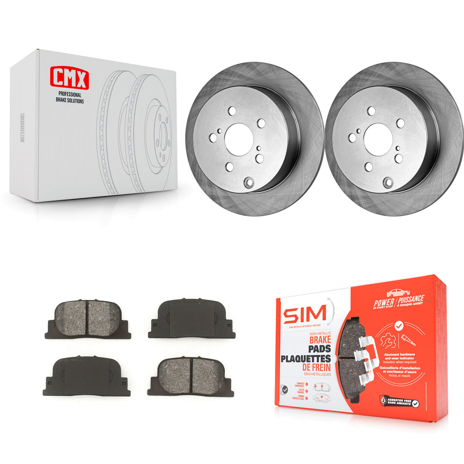 Rear Disc Brake Rotors And Semi-Metallic Pads Kit For 2005-2010 Scion tC K8S-101740