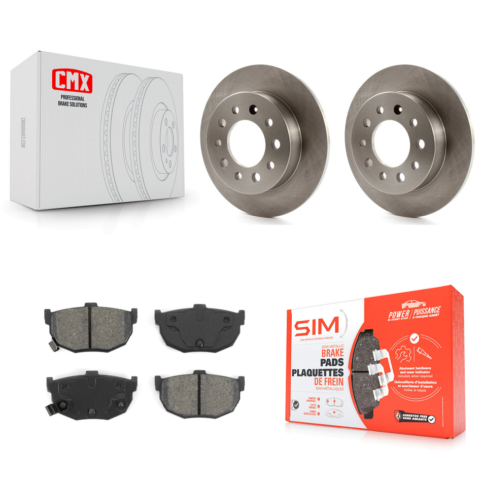 Rear Disc Brake Rotors And Semi-Metallic Pads Kit For 2003-2008 Hyundai Tiburon K8S-101765