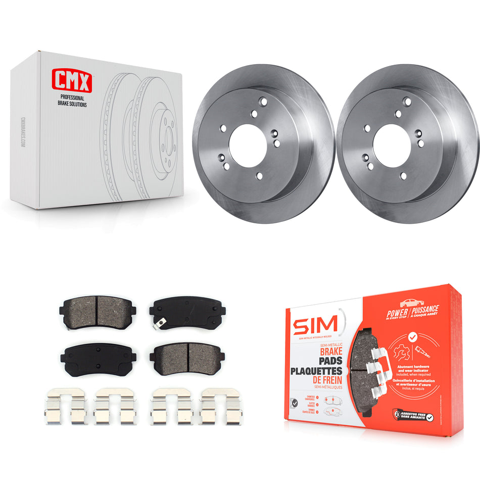 Rear Disc Brake Rotors And Semi-Metallic Pads Kit For Hyundai Tucson Kia Sportage AWD K8S-101766