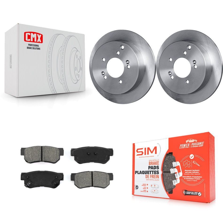 Rear Disc Brake Rotors And Semi-Metallic Pads Kit For Hyundai Santa Fe Kia Sportage Tucson K8S-101767