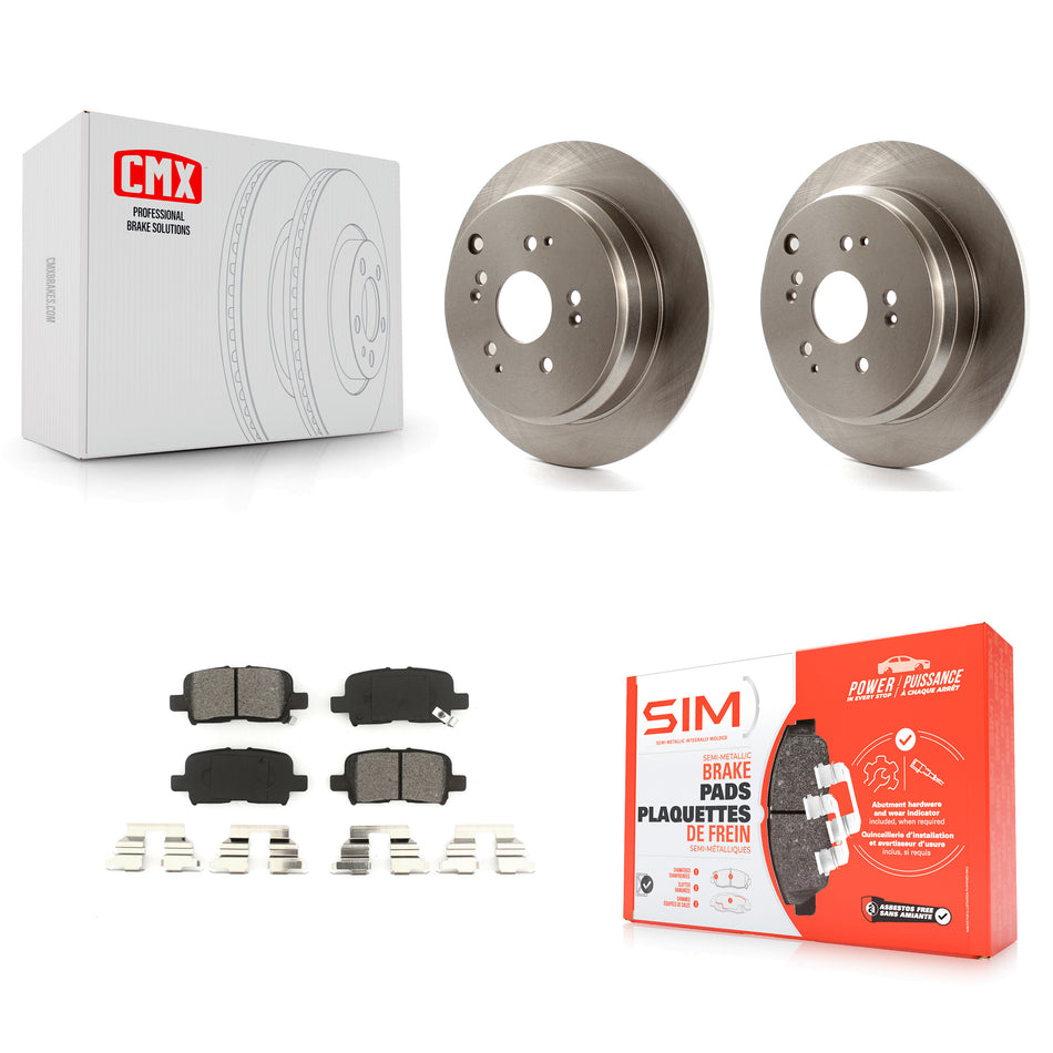 Rear Disc Brake Rotors And Semi-Metallic Pads Kit For 2002-2004 Honda Odyssey K8S-101768