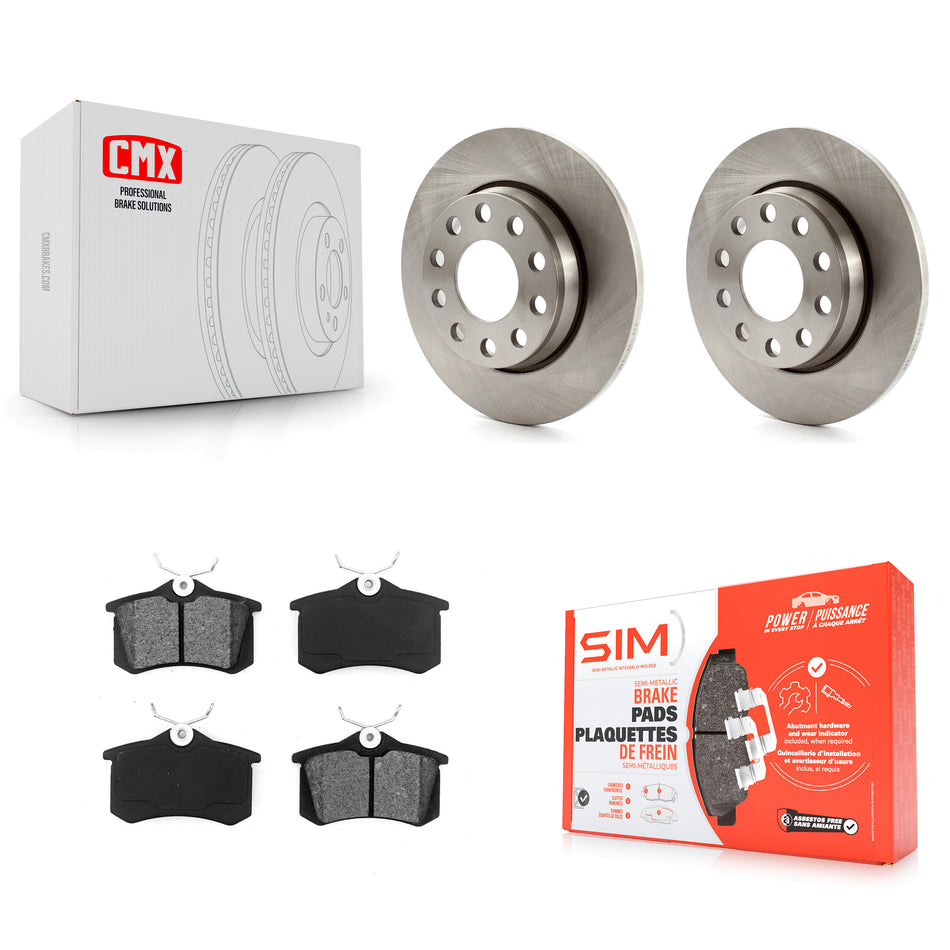 Rear Disc Brake Rotors And Semi-Metallic Pads Kit For Audi A4 Quattro With 255mm Diameter Rotor K8S-101773