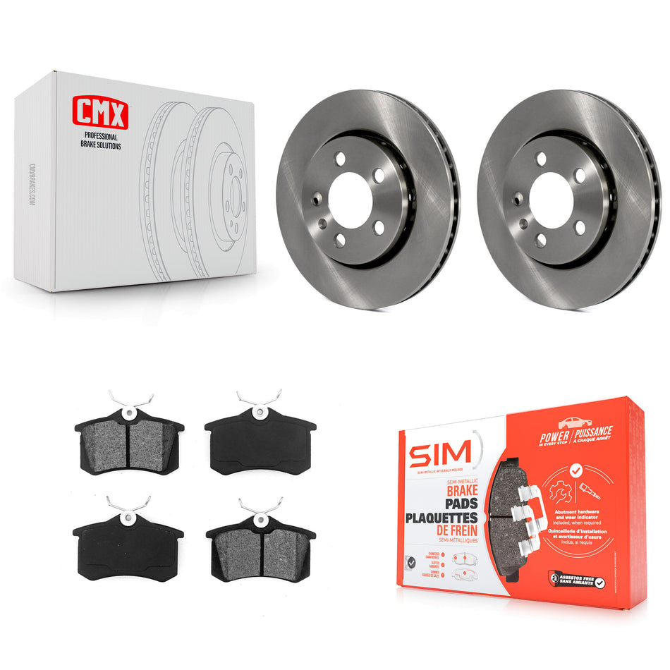Rear Disc Brake Rotors And Semi-Metallic Pads Kit For Volkswagen Jetta Golf Audi TT Quattro R32 K8S-101781