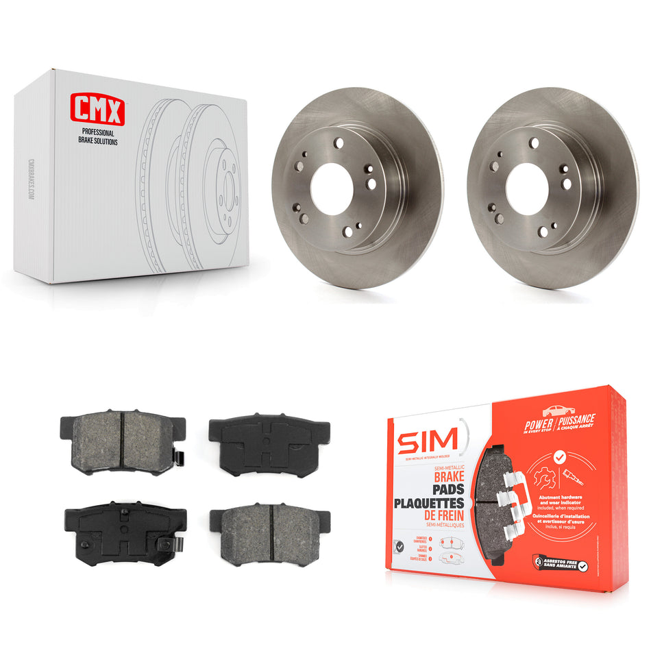 Rear Disc Brake Rotors And Semi-Metallic Pads Kit For Honda Accord Acura TSX K8S-101782