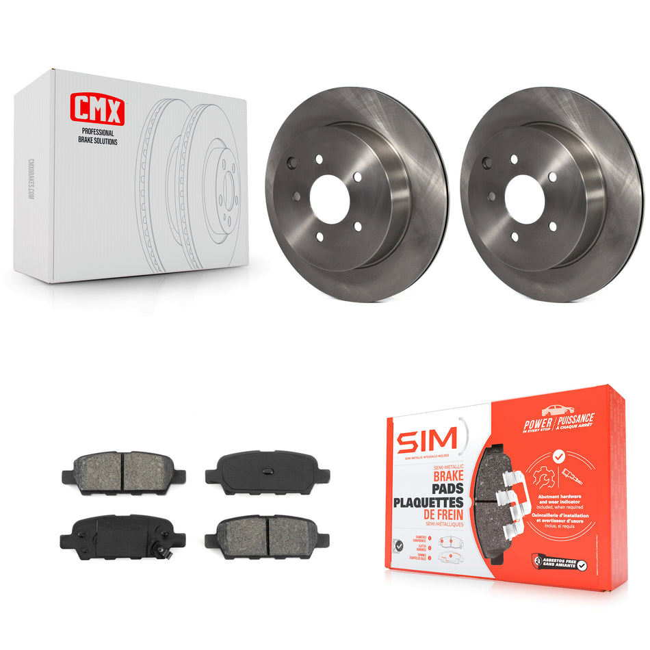 Rear Disc Brake Rotors And Semi-Metallic Pads Kit For Nissan Murano INFINITI Pathfinder QX60 Q50 Quest FX35 JX35 Q60 M37 QX70 Q70 Q70L FX45 FX37 M56 M35h K8S-101786