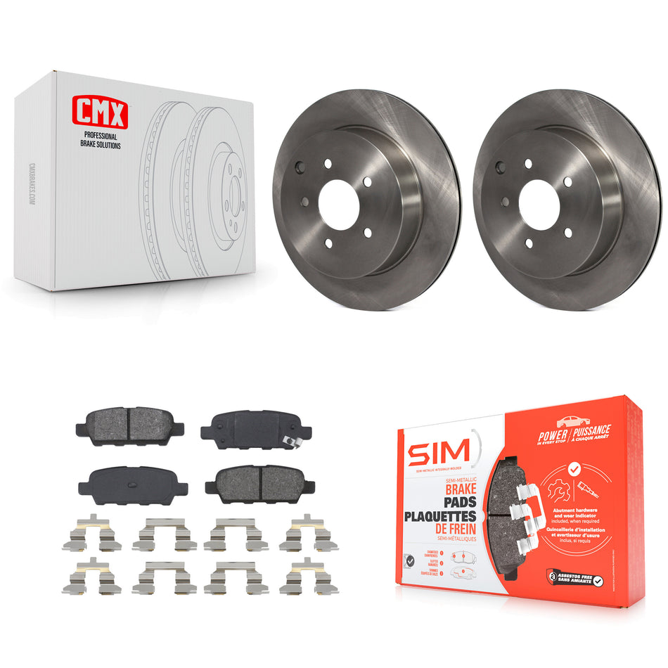 Rear Disc Brake Rotors And Semi-Metallic Pads Kit For Nissan Murano INFINITI Pathfinder QX60 Q50 Quest FX35 JX35 Q60 M37 QX70 Q70 Q70L FX45 FX37 M56 M35h K8S-101786