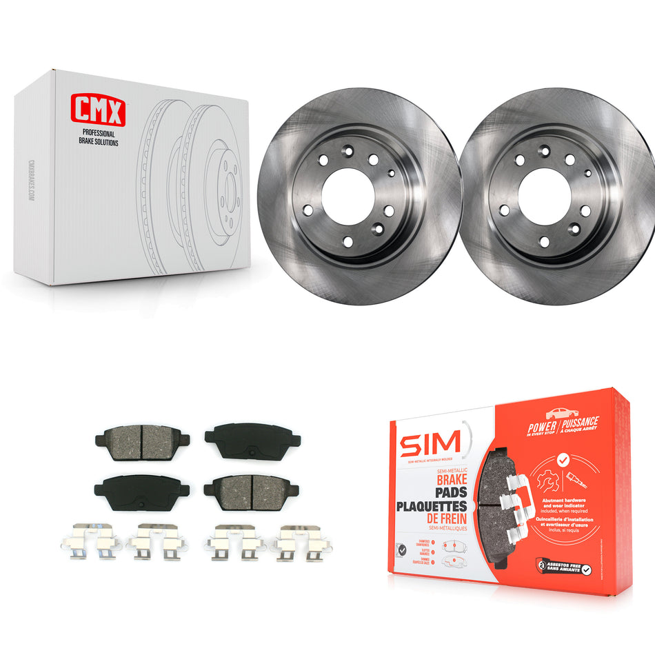 Rear Disc Brake Rotors And Semi-Metallic Pads Kit For Ford Fusion Mazda 6 Lincoln MKZ Mercury Milan Zephyr K8S-101789