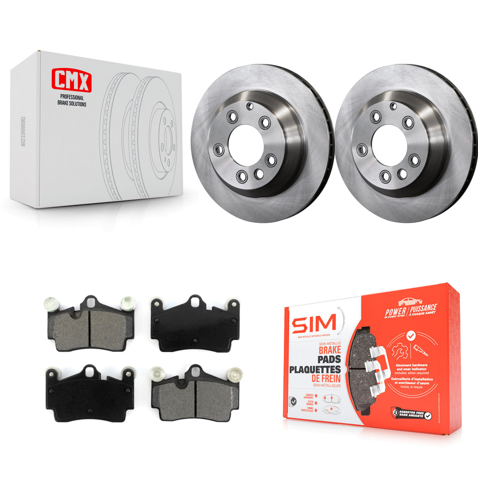 Rear Disc Brake Rotors And Semi-Metallic Pads Kit For Audi Q7 Porsche Cayenne Volkswagen Touareg K8S-101804