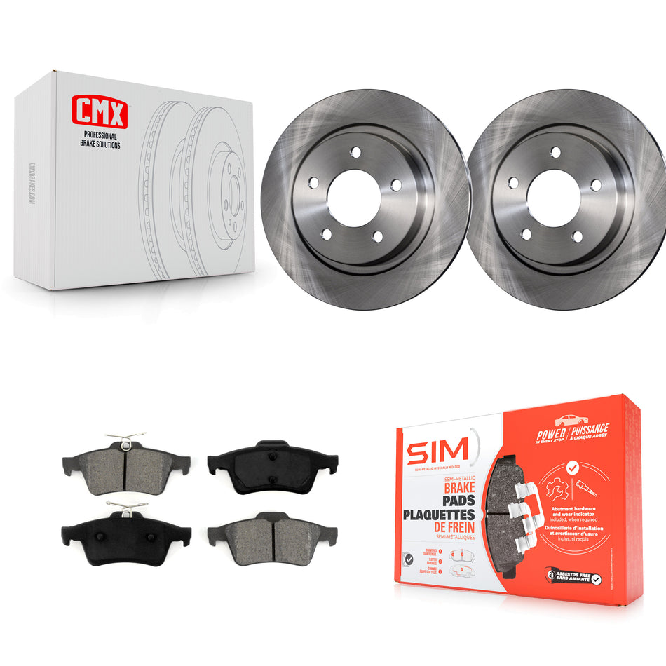 Rear Disc Brake Rotors And Semi-Metallic Pads Kit For Mazda 3 Sport K8S-101811