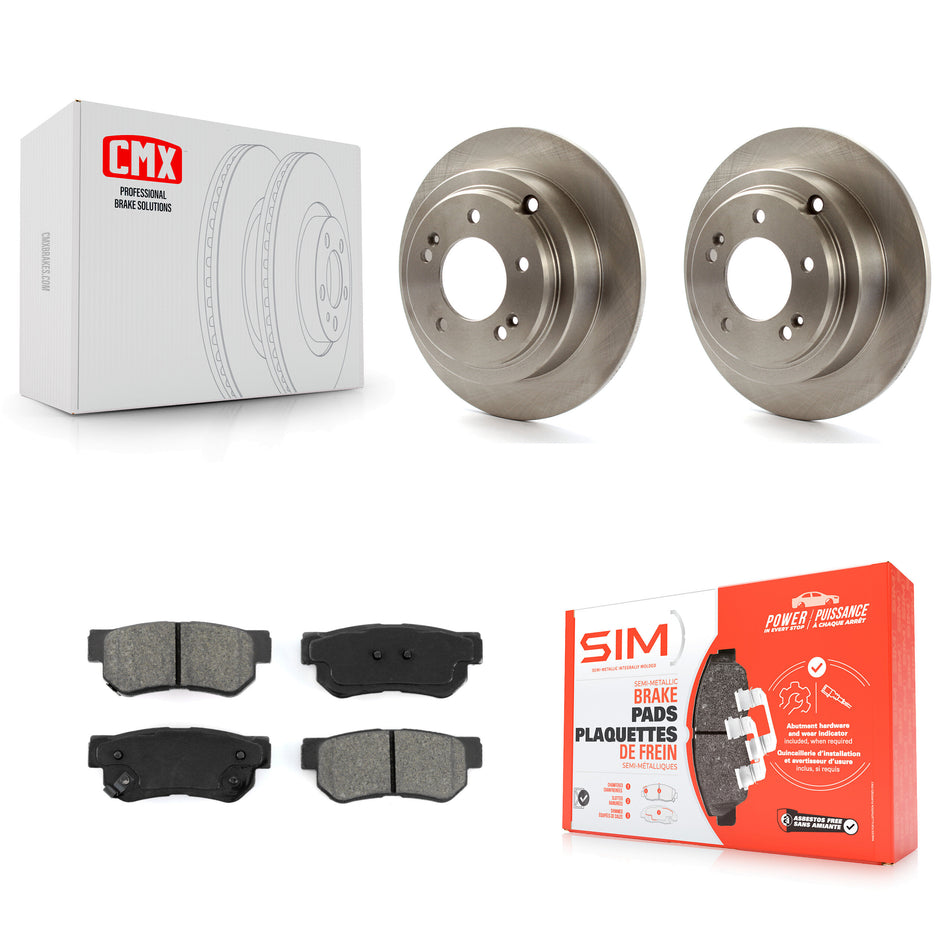 Rear Disc Brake Rotors And Semi-Metallic Pads Kit For 2004-2006 Kia Amanti K8S-101816