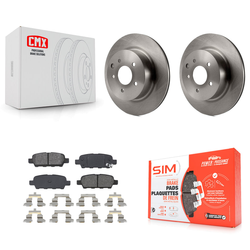 Rear Disc Brake Rotors And Semi-Metallic Pads Kit For Nissan INFINITI Maxima G37 G35 M35 370Z 350Z QX50 EX35 G25 M45 Q40 EX37 Z K8S-101822