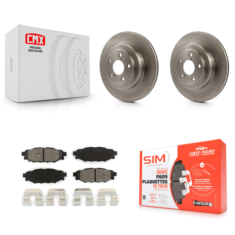 Rear Disc Brake Rotors And Semi-Metallic Pads Kit For Subaru Legacy K8S-101825