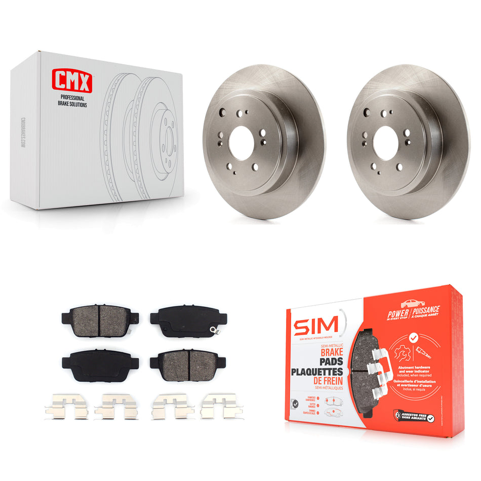 Rear Disc Brake Rotors And Semi-Metallic Pads Kit For 2006-2014 Honda Ridgeline K8S-101827