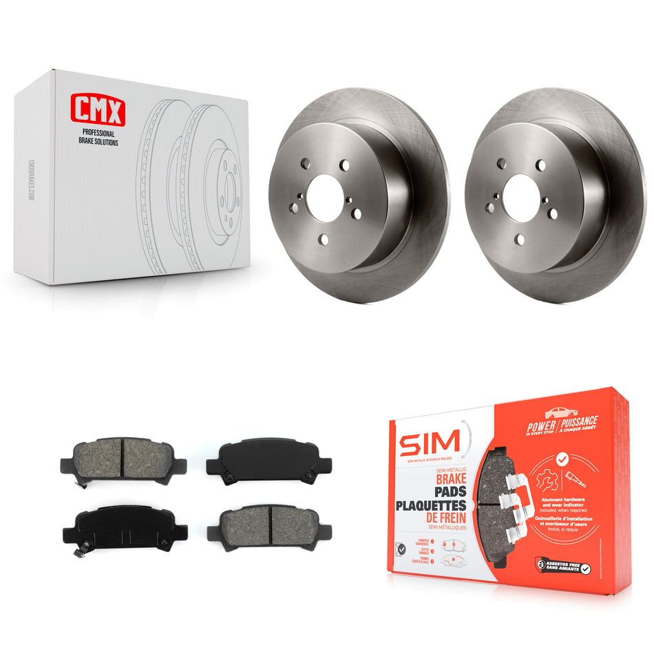Rear Disc Brake Rotors And Semi-Metallic Pads Kit For 2008-2009 Subaru Legacy 3.0L With 17" Factory Wheels K8S-101829