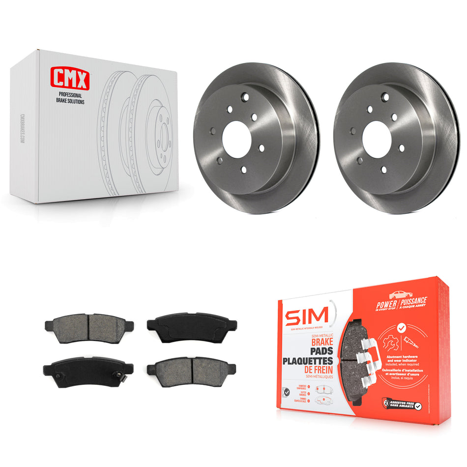 Rear Disc Brake Rotors And Semi-Metallic Pads Kit For Nissan Frontier Xterra Suzuki Equator K8S-101830