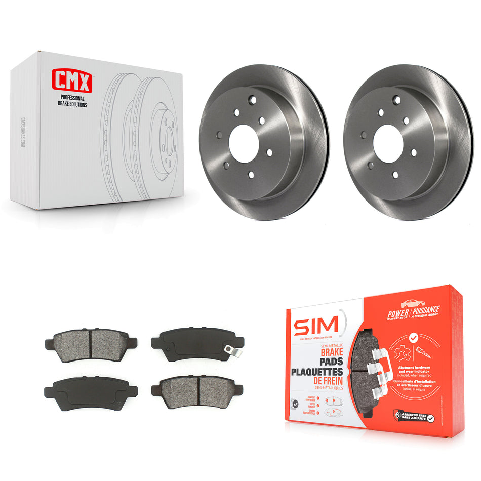 Rear Disc Brake Rotors And Semi-Metallic Pads Kit For 2006-2007 Nissan Xterra K8S-101831