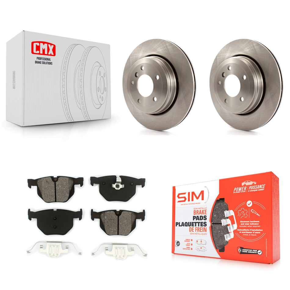 Rear Disc Brake Rotors And Semi-Metallic Pads Kit For BMW 530i 525i 528i K8S-101833