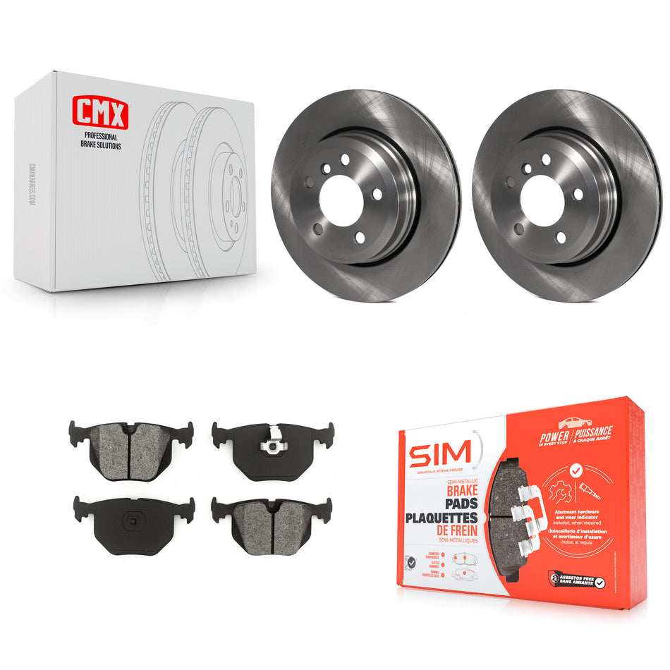 Rear Disc Brake Rotors And Semi-Metallic Pads Kit For 2004-2010 BMW X3 K8S-101838