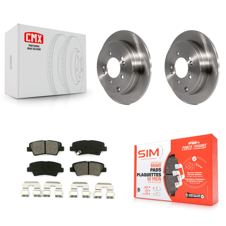 Rear Disc Brake Rotors And Semi-Metallic Pads Kit For 2007-2009 Kia Amanti K8S-101840