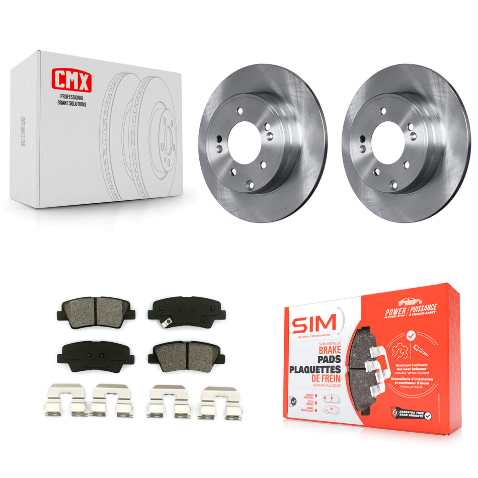 Rear Disc Brake Rotors And Semi-Metallic Pads Kit For Hyundai Sonata Kia Optima Azera K8S-101844