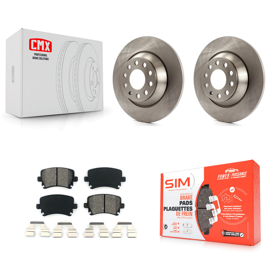 Rear Disc Brake Rotors And Semi-Metallic Pads Kit For Audi A6 Quattro With 302mm Diameter Rotor K8S-101854