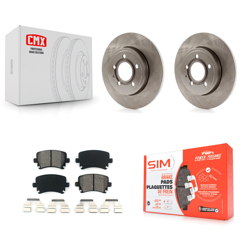 Rear Disc Brake Rotors And Semi-Metallic Pads Kit For Audi A4 Quattro K8S-101856