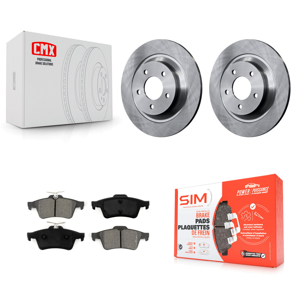 Rear Disc Brake Rotors And Semi-Metallic Pads Kit For Mazda 5 K8S-101857