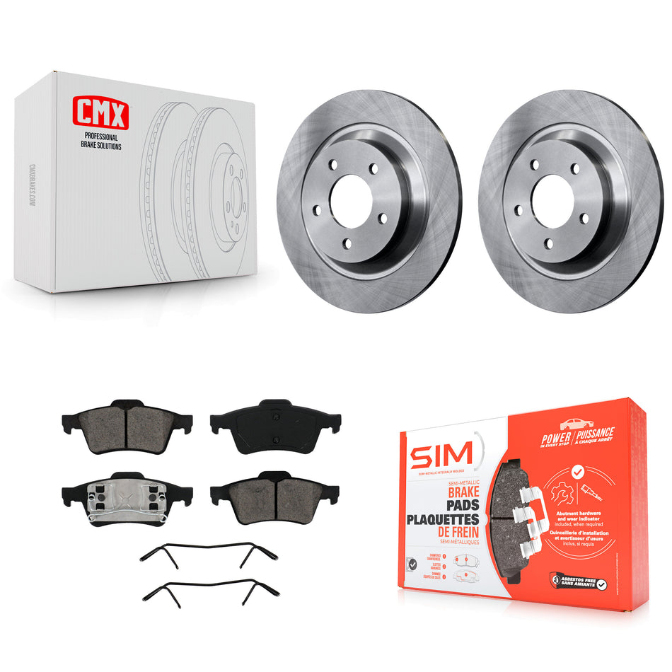 Rear Disc Brake Rotors And Semi-Metallic Pads Kit For 2006 Mazda 5 To 02 06 K8S-101858