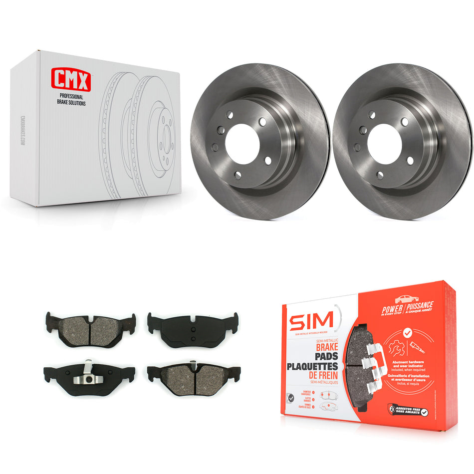 Rear Disc Brake Rotors And Semi-Metallic Pads Kit For BMW 328i 325i 323i K8S-101867