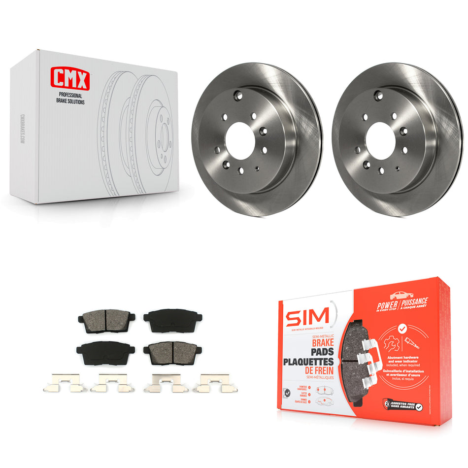 Rear Disc Brake Rotors And Semi-Metallic Pads Kit For Ford Edge Mazda CX-7 Lincoln MKX K8S-101875