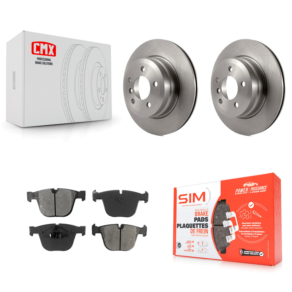 Rear Disc Brake Rotors And Semi-Metallic Pads Kit For 2009 BMW X6 xDrive35i From 10 08 K8S-101886