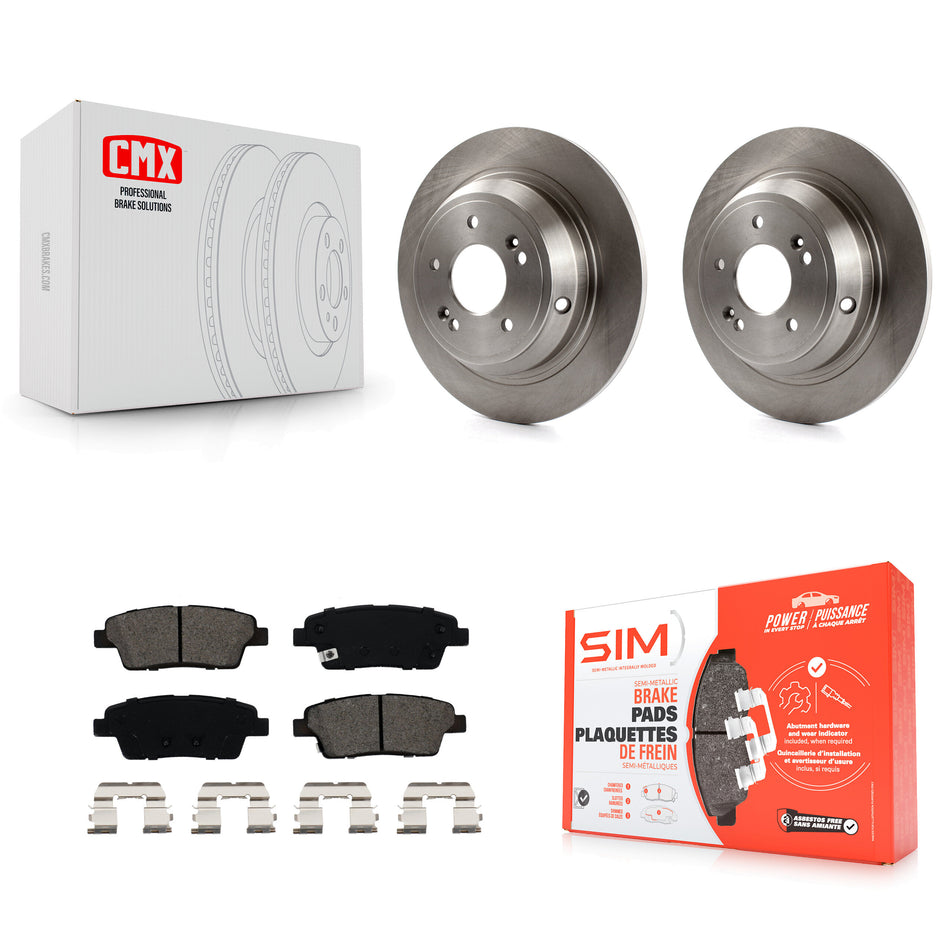 Rear Disc Brake Rotors And Semi-Metallic Pads Kit For Hyundai Genesis G80 Kia K900 K8S-101914